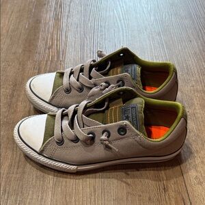 Converse Kids Olive and Tan Sneakers